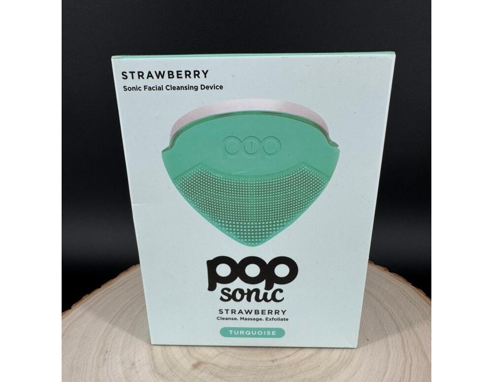 NEW Pop Sonic Strawberry 3 in 1 Skin Exfoliating Cleanser Device Turquoise
